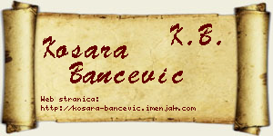 Kosara Bančević vizit kartica